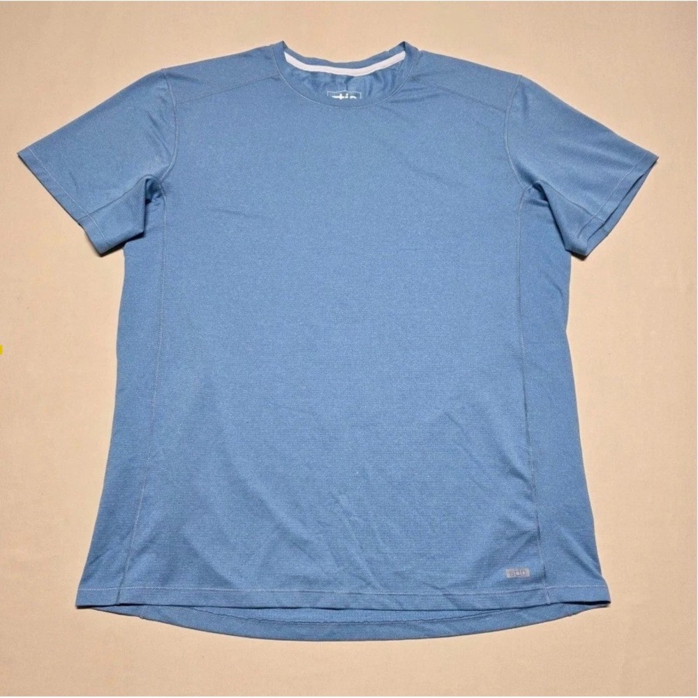 Stio Men Size Large Blue Short Sleeve Activewear T-Shirt Pullover Stretch Sports